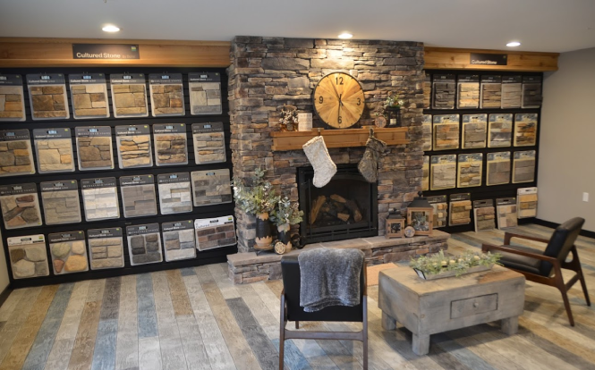 Daley's Plumbing & Heating, Inc. | Showroom image | Fireplace Displays | Natural Stone